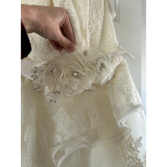 Maggie Sottero Chloe Wedding Dress Sweet Heart Ball Gown Lace Tulle Ivory 10 NWT - Picture 4 of 11